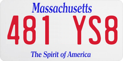 MA license plate 481YS8