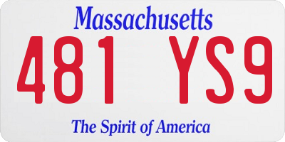 MA license plate 481YS9