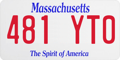MA license plate 481YT0
