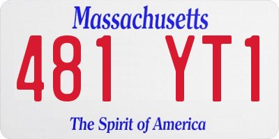 MA license plate 481YT1