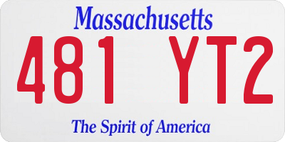 MA license plate 481YT2