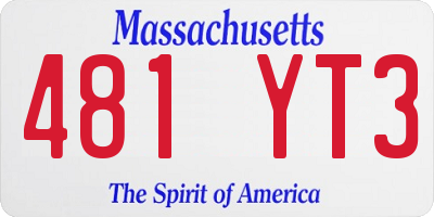 MA license plate 481YT3