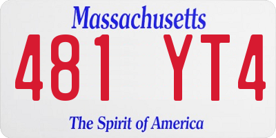 MA license plate 481YT4