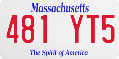 MA license plate 481YT5