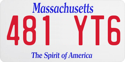 MA license plate 481YT6