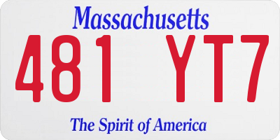 MA license plate 481YT7