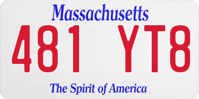 MA license plate 481YT8