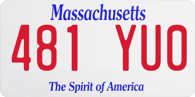 MA license plate 481YU0