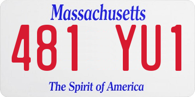 MA license plate 481YU1