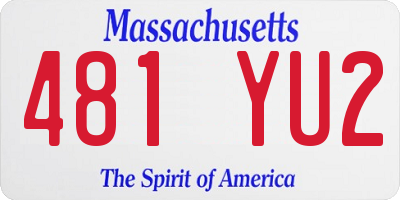 MA license plate 481YU2