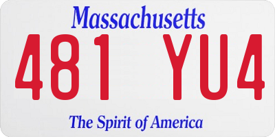MA license plate 481YU4