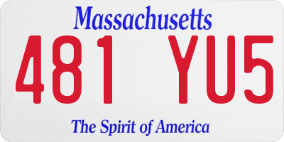 MA license plate 481YU5