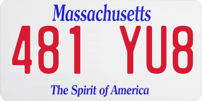 MA license plate 481YU8