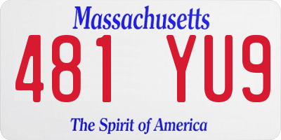 MA license plate 481YU9