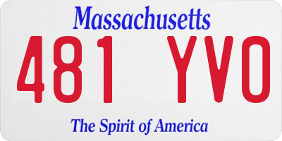 MA license plate 481YV0