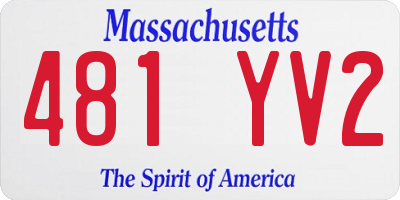 MA license plate 481YV2