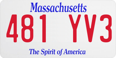 MA license plate 481YV3