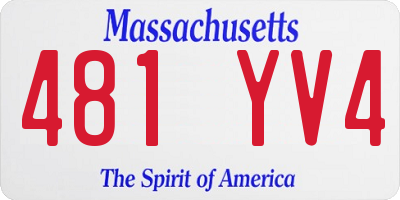 MA license plate 481YV4