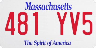 MA license plate 481YV5