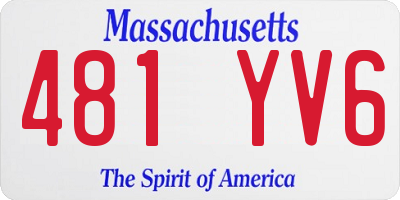 MA license plate 481YV6