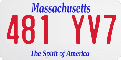 MA license plate 481YV7