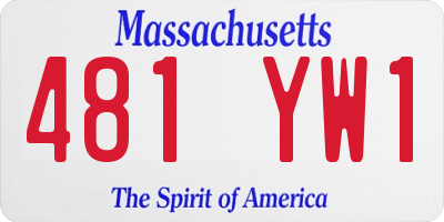 MA license plate 481YW1