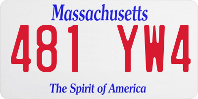 MA license plate 481YW4