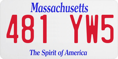 MA license plate 481YW5