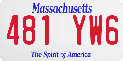 MA license plate 481YW6