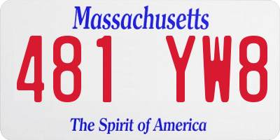 MA license plate 481YW8