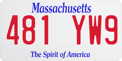 MA license plate 481YW9
