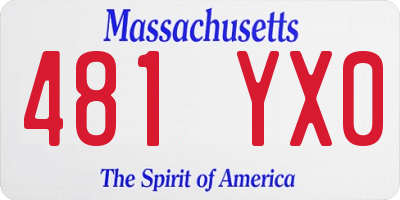 MA license plate 481YX0