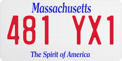 MA license plate 481YX1