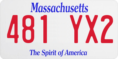 MA license plate 481YX2