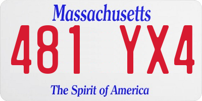 MA license plate 481YX4