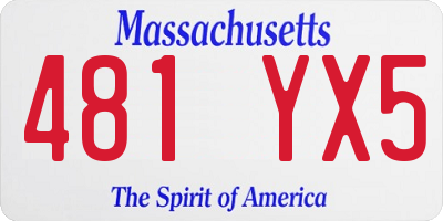 MA license plate 481YX5