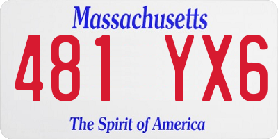 MA license plate 481YX6