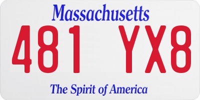 MA license plate 481YX8