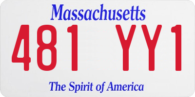 MA license plate 481YY1