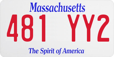 MA license plate 481YY2