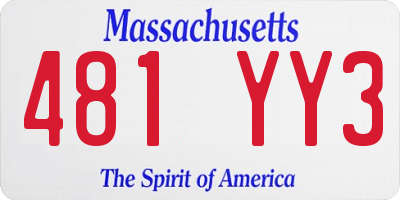 MA license plate 481YY3