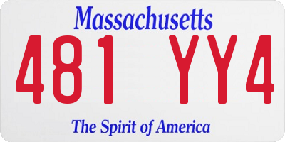 MA license plate 481YY4