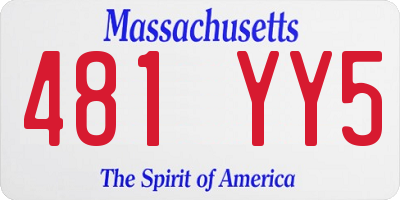 MA license plate 481YY5