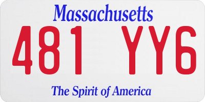 MA license plate 481YY6