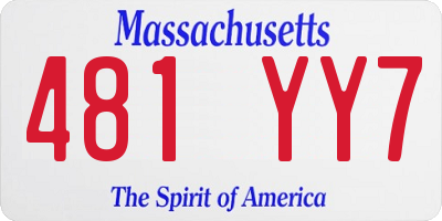 MA license plate 481YY7
