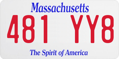 MA license plate 481YY8