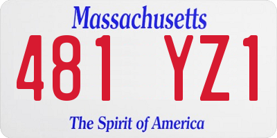 MA license plate 481YZ1