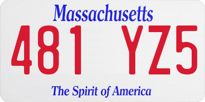 MA license plate 481YZ5