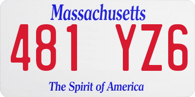 MA license plate 481YZ6