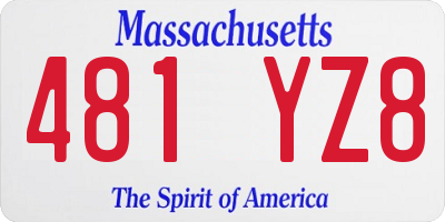 MA license plate 481YZ8
